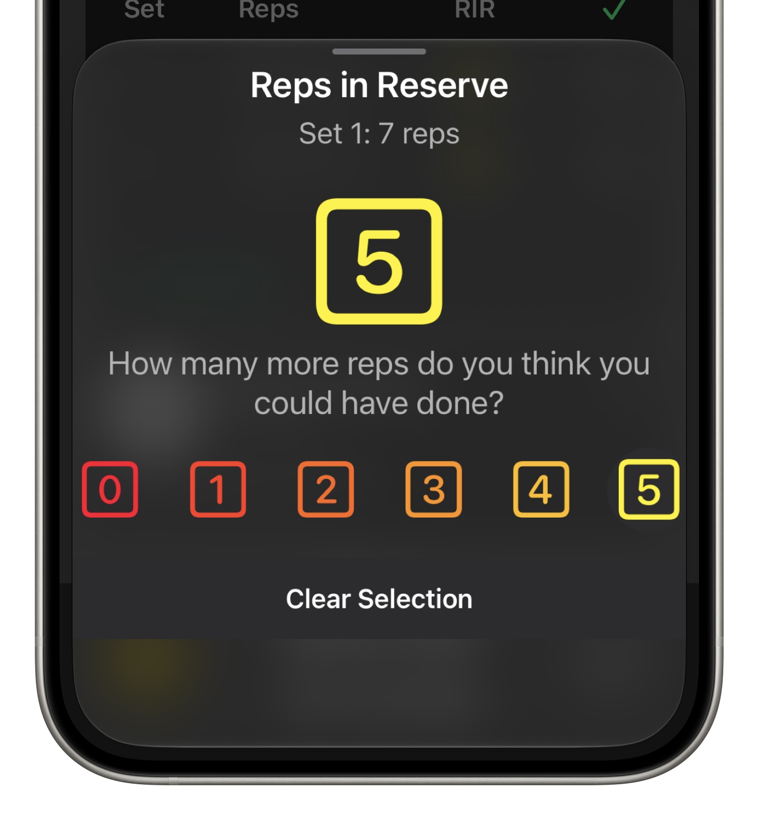 Reps In Reserve view